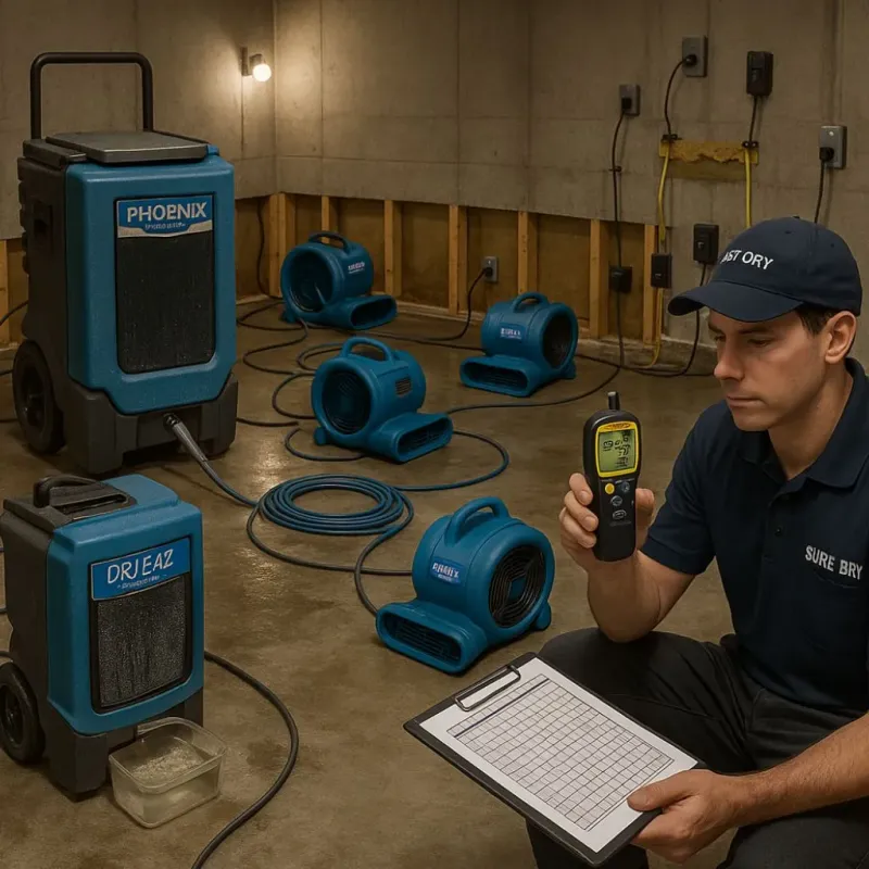 Structural Drying and Dehumidification process in Cary, IL